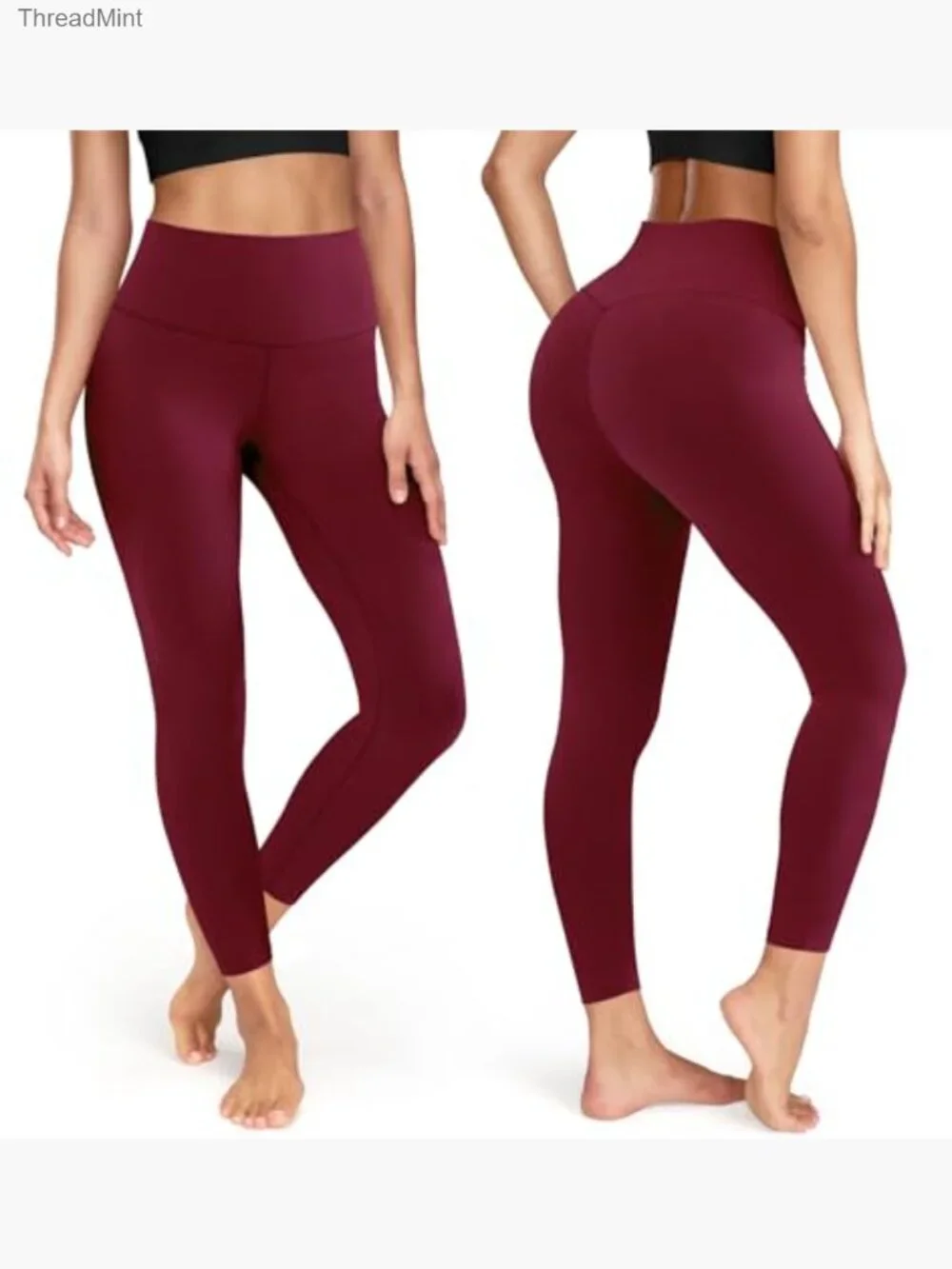 High Waisted Full Length Buttery Soft Yoga Pants Workout Athletic Leggings - Picture 2 of 7